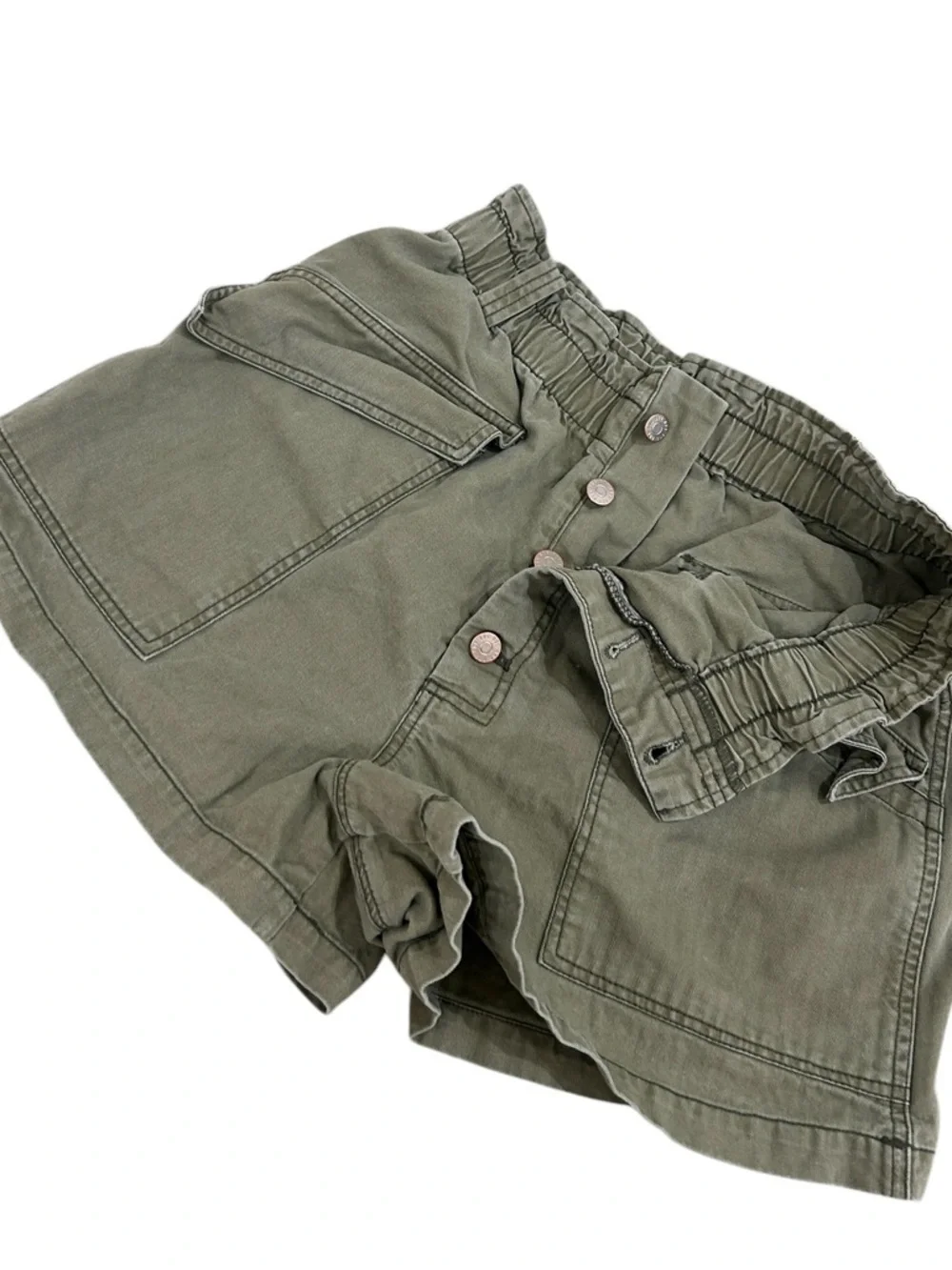 BDG urban outfitters Olive Green button fly High-Waist Cargo Shorts large